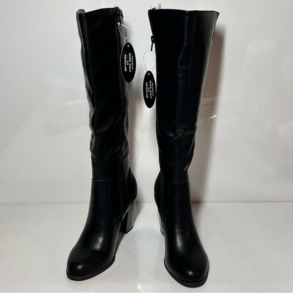 Style & Co Addyy Knee High Wide Calf Confort Helled Boots - Picture 1 of 6